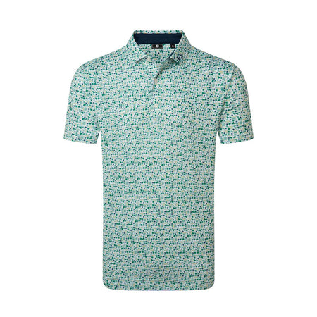 FOOTJOY Surfs Up Print Lisle Men's Polo (Green)
