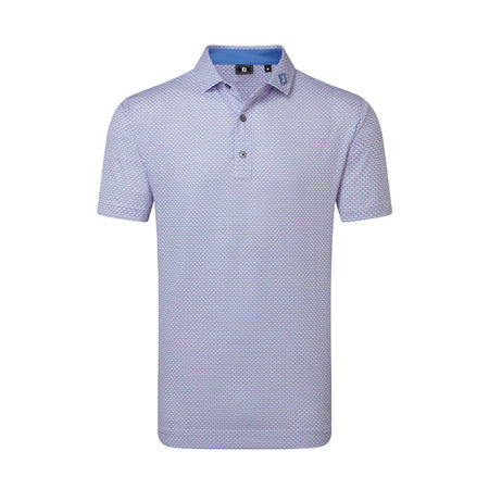 FOOTJOY Nautical Flag Print Lisle Men's Polo (Pink/Purple)