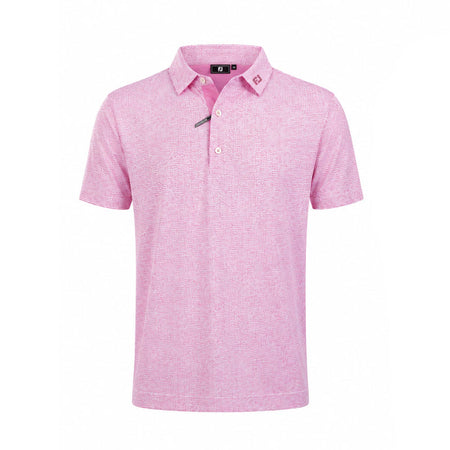 FOOTJOY Seersucker Print Lisle Men's Polo (Pink)