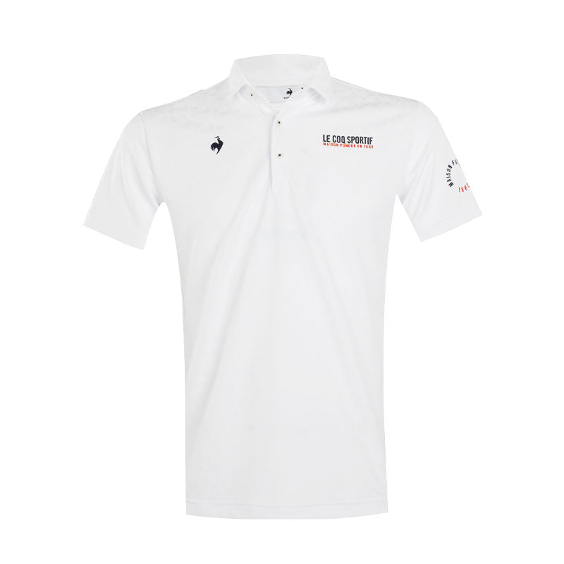 LE COQ SPORTIF GOLF Triangle Jacquard Men's Polo (White)