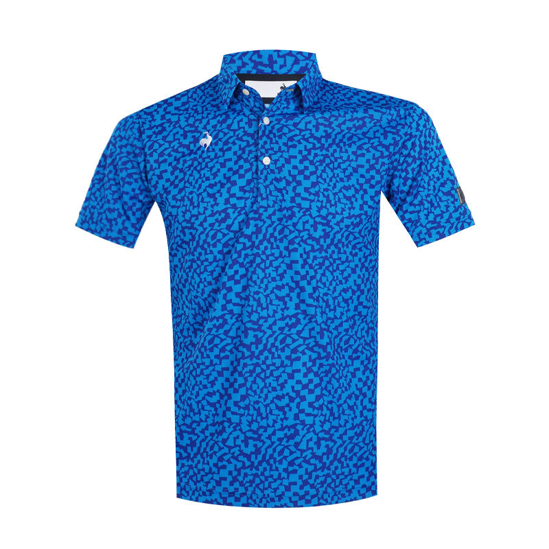 LE COQ SPORTIF GOLF Minamo Print Men's Polo (Blue)