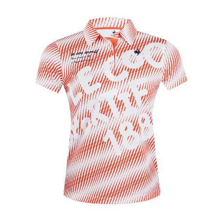 LE COQ SPORTIF GOLF Diagonal Pattern Women's Polo (Orange)