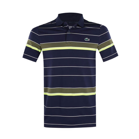 LACOSTE Striped Ultra Dry Stretch Men's Polo (Navy/Olive)