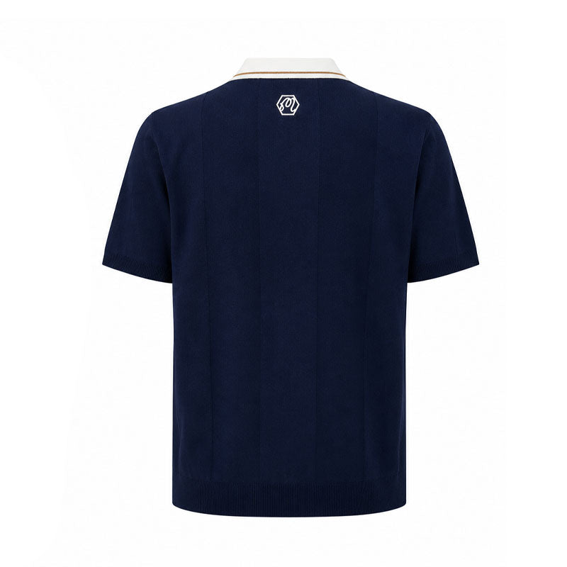 MALBON GOLF x Bettinardi Knit Men's Polo (Maritime Blue)