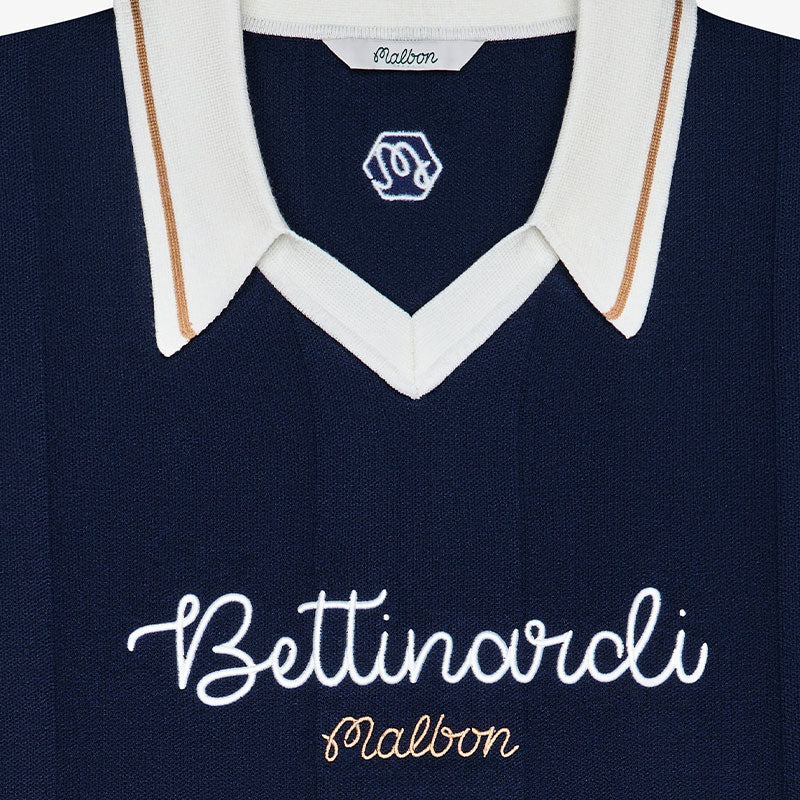 MALBON GOLF x Bettinardi Knit Men's Polo (Maritime Blue)