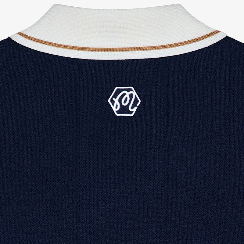 MALBON GOLF x Bettinardi Knit Men's Polo (Maritime Blue)