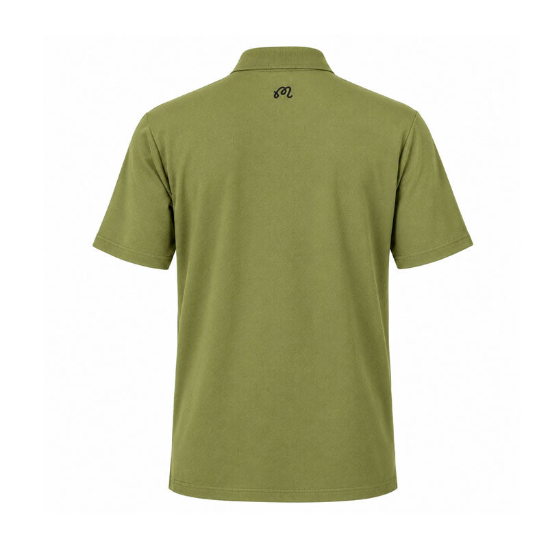 MALBON GOLF Evergreen Block Placket Men's Polo (Military Green)