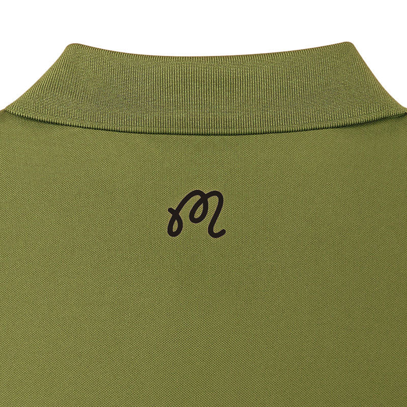 MALBON GOLF Evergreen Block Placket Men's Polo (Military Green)