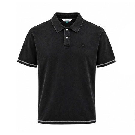 MALBON GOLF Fairway Overdyed Men's Polo (Black)