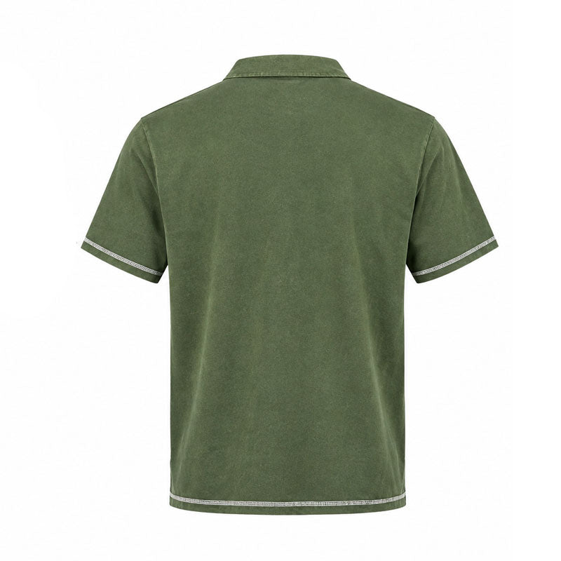 MALBON GOLF Fairway Overdyed Men's Polo (Rifle Green)