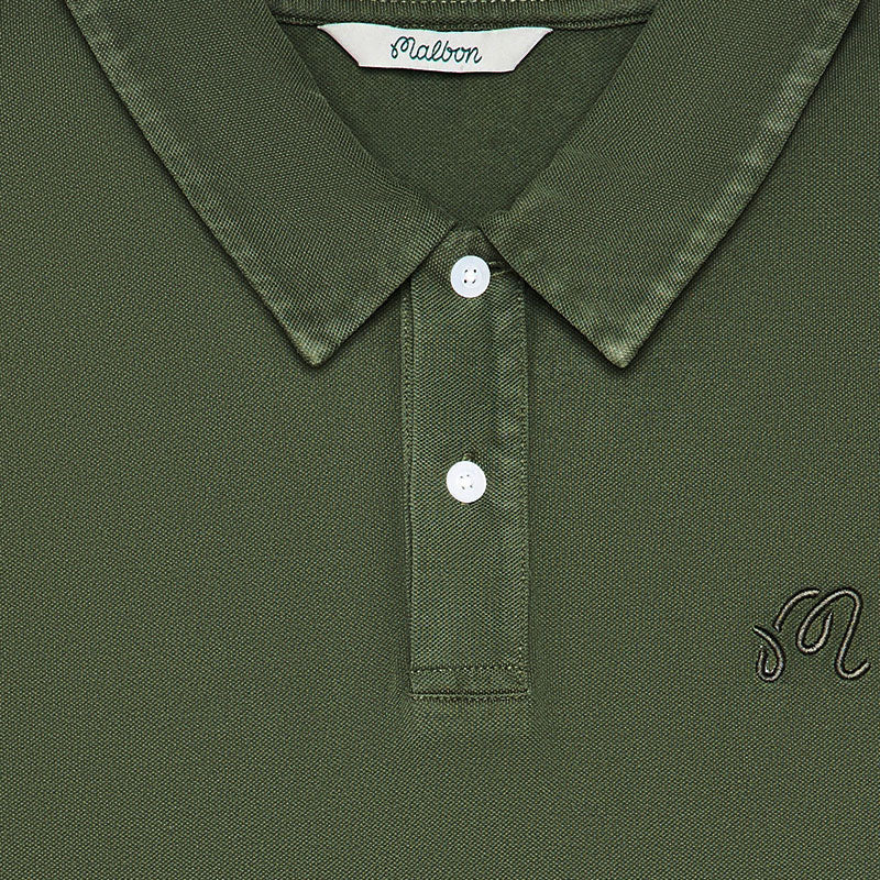 MALBON GOLF Fairway Overdyed Men's Polo (Rifle Green)
