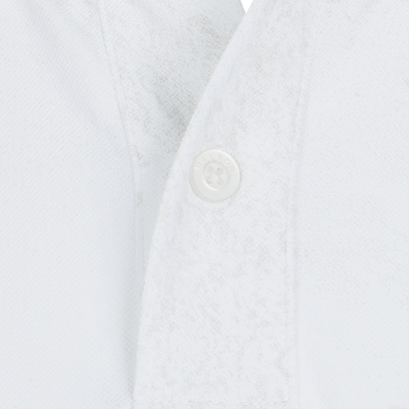 MALBON GOLF Fairway Bahair Men's Polo (White Ripple)