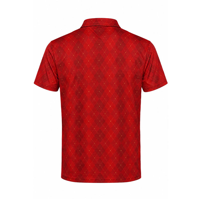 DISNEY Mickey & Friends Geometric Men's Polo (Red)