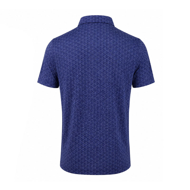 CUTTER & BUCK Mercerized Floral Print Men's Polo (Blue)