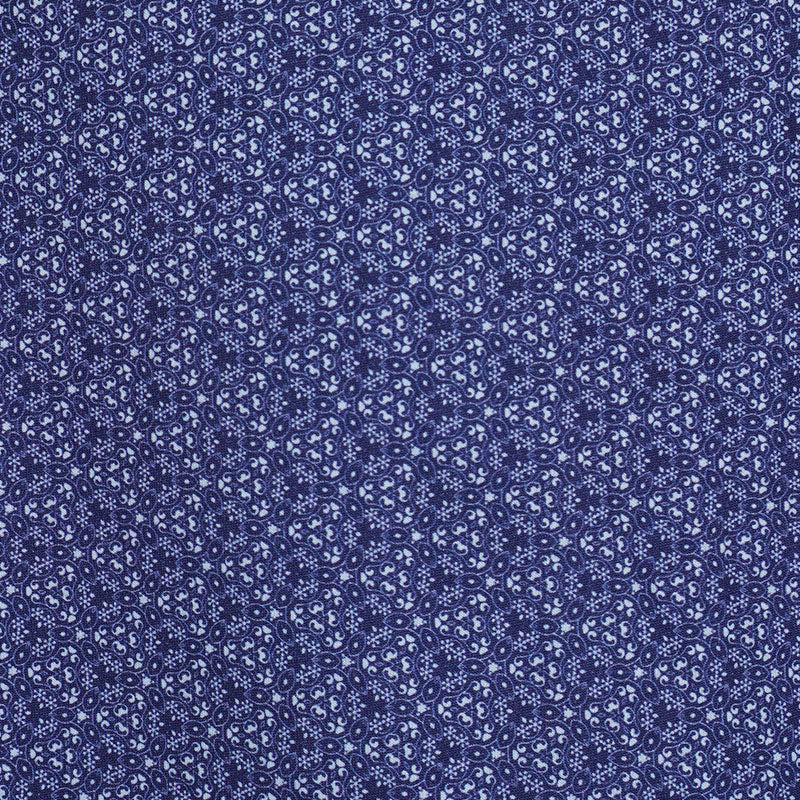 CUTTER & BUCK Mercerized Floral Print Men's Polo (Blue)
