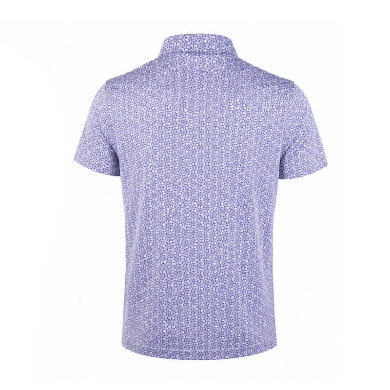 CUTTER & BUCK Mercerized Floral Print Men's Polo (White/Blue)