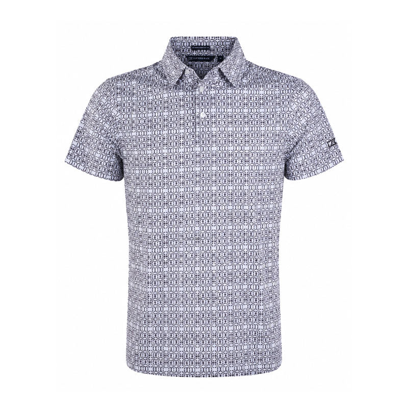 CUTTER & BUCK Mercerized Seamless Print Men's Polo (Brown)