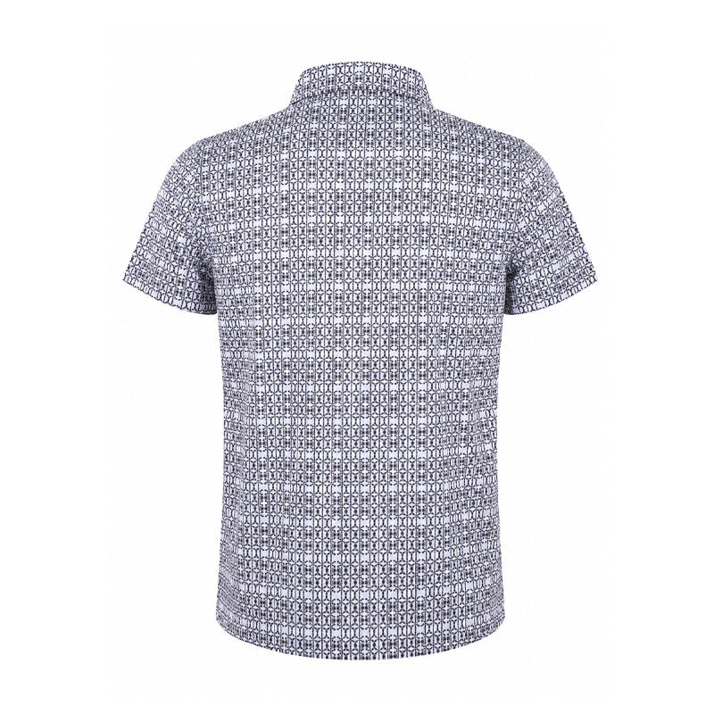 CUTTER & BUCK Mercerized Seamless Print Men's Polo (Brown)