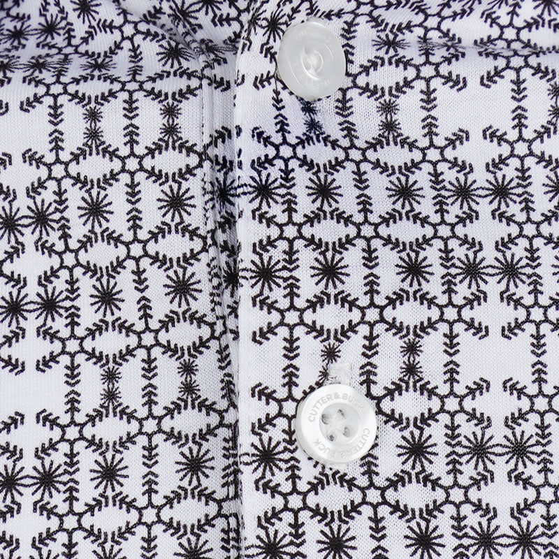 CUTTER & BUCK Mercerized Seamless Print Men's Polo (Brown)