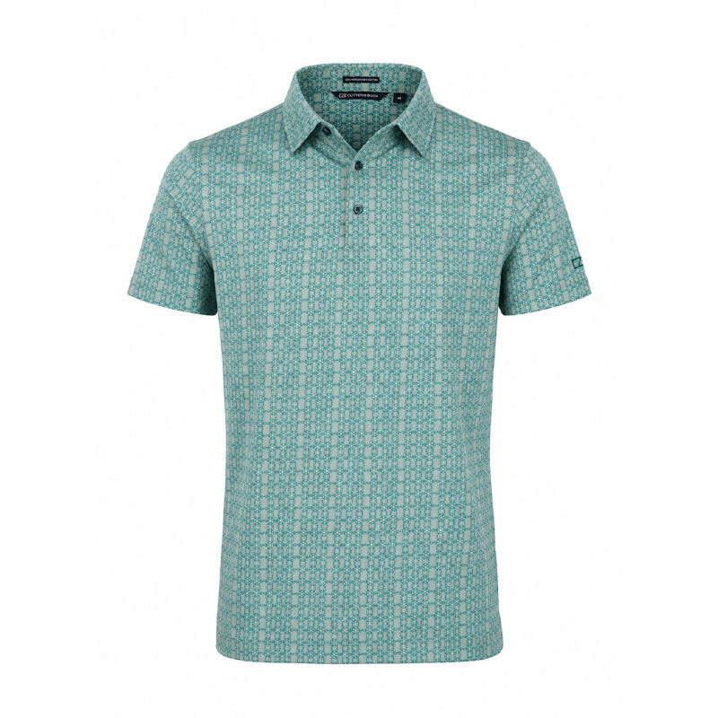 CUTTER & BUCK Mercerized Seamless Print Men's Polo (Green)