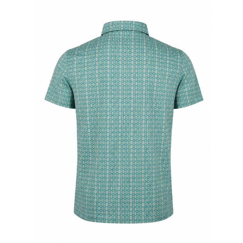 CUTTER & BUCK Mercerized Seamless Print Men's Polo (Green)
