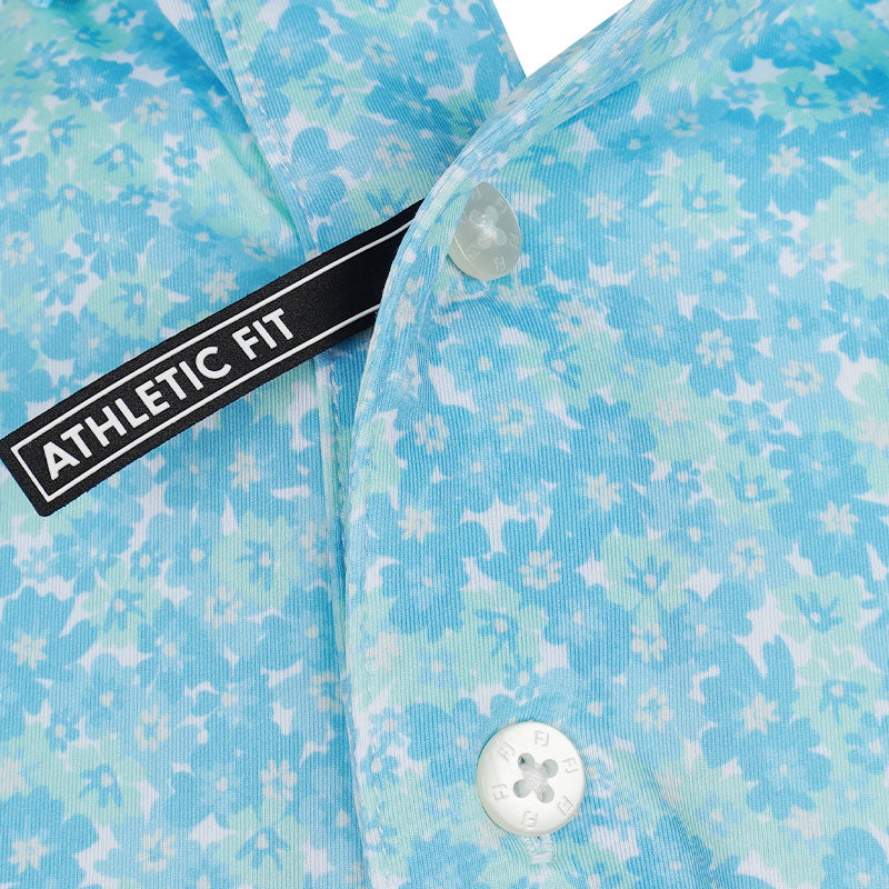 FOOTJOY Multi Floral TourLisle Men's Polo (White/Green/Blue)