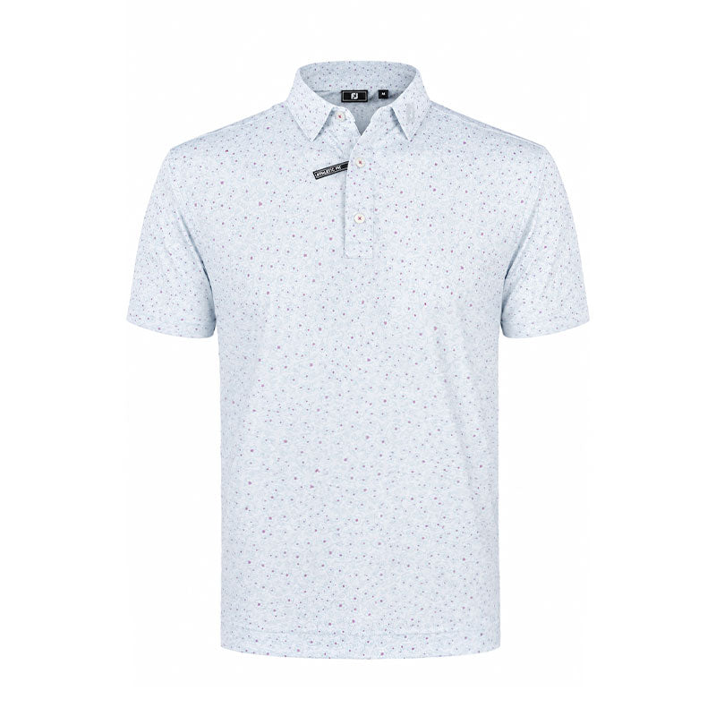 FOOTJOY Linework Floral TourLisle Men's Polo (WHite/Blue)