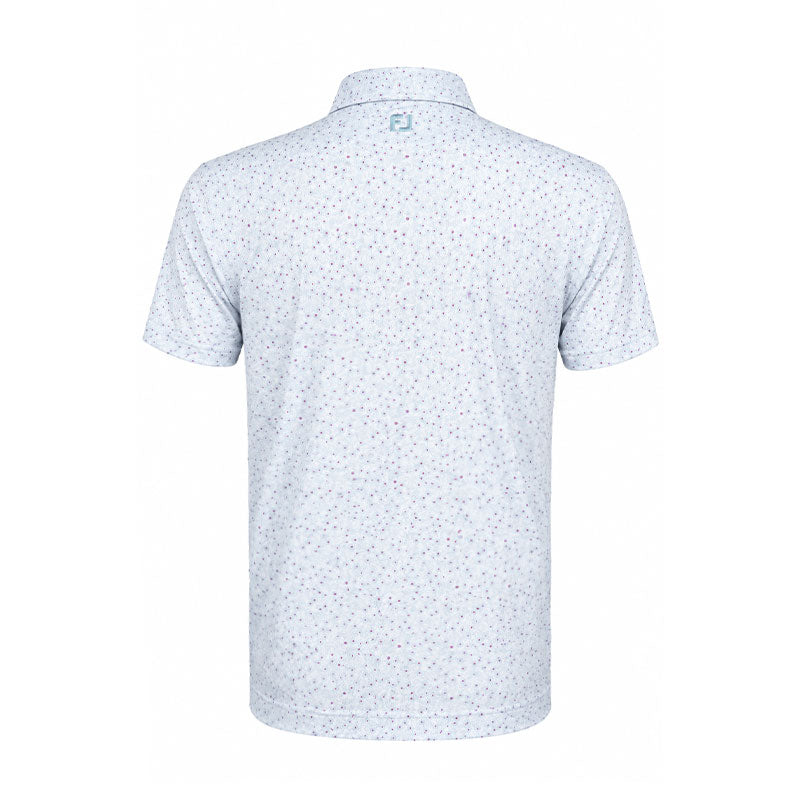 FOOTJOY Linework Floral TourLisle Men's Polo (WHite/Blue)