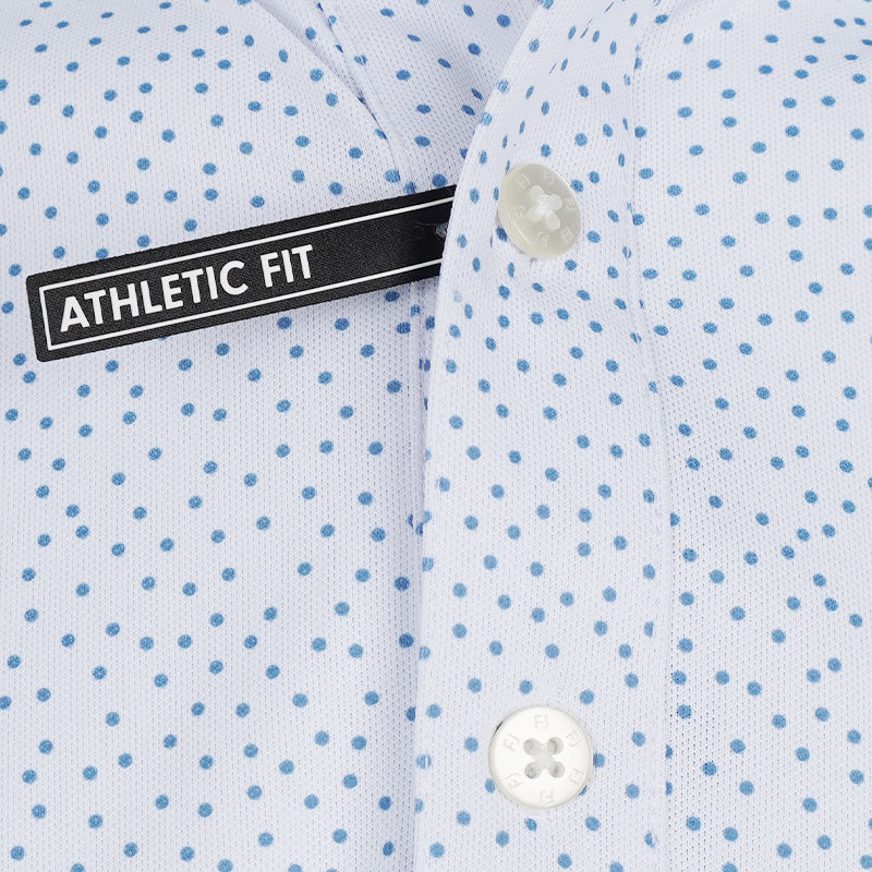 FOOTJOY Scatter Dot ProPique Men's Polo (White/Blue)
