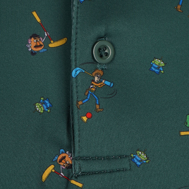 DISNEY Toy Story Multi Print Men's Polo (Green)
