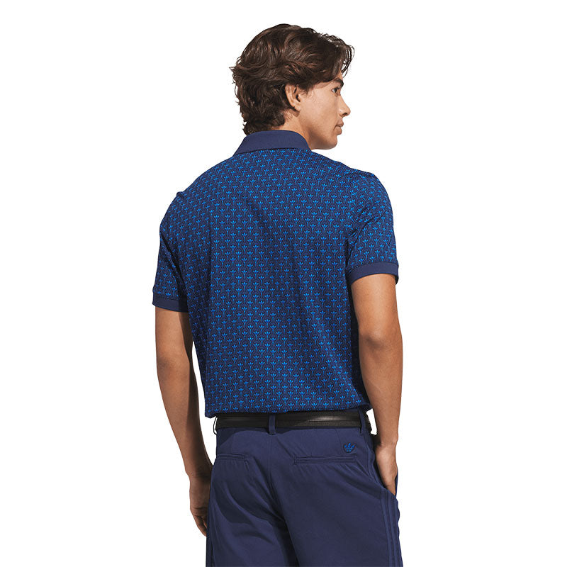 ADIDAS Originals All Over Trefoil Men's Polo (Bluebird/Night Indigo)