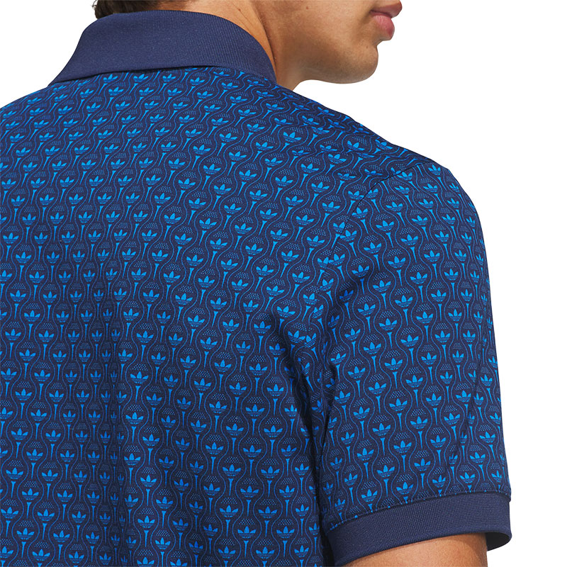 ADIDAS Originals All Over Trefoil Men's Polo (Bluebird/Night Indigo)