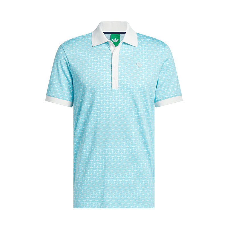 ADIDAS Originals All Over Trefoil Men's Polo (Chalk White/Light Aqua)