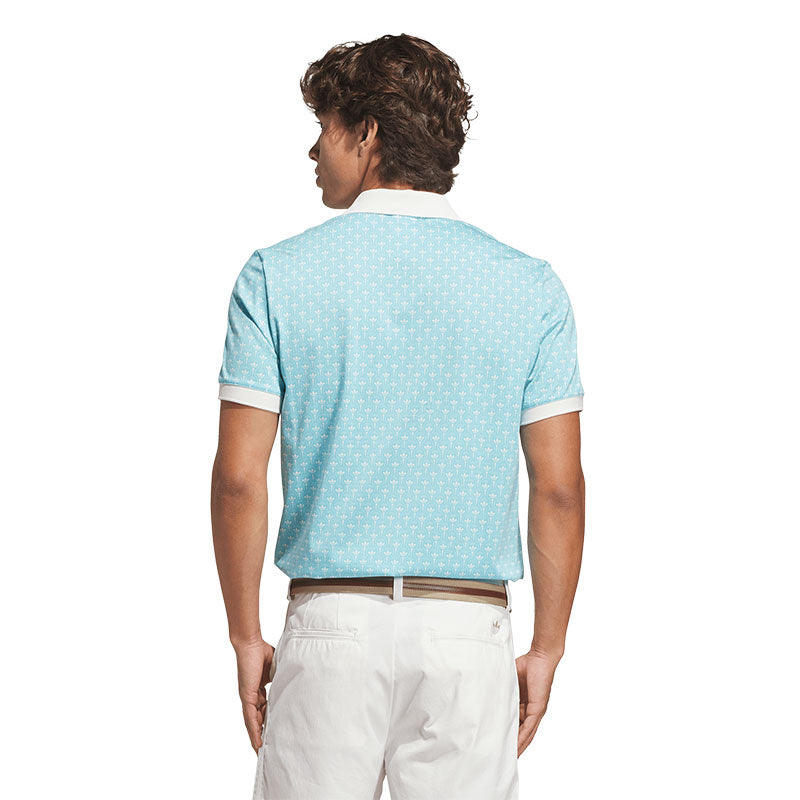 ADIDAS Originals All Over Trefoil Men's Polo (Chalk White/Light Aqua)