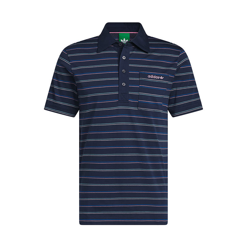 ADIDAS Originals Archive Stripe Men's Polo (Night Indigo/St Tropic Bloom)