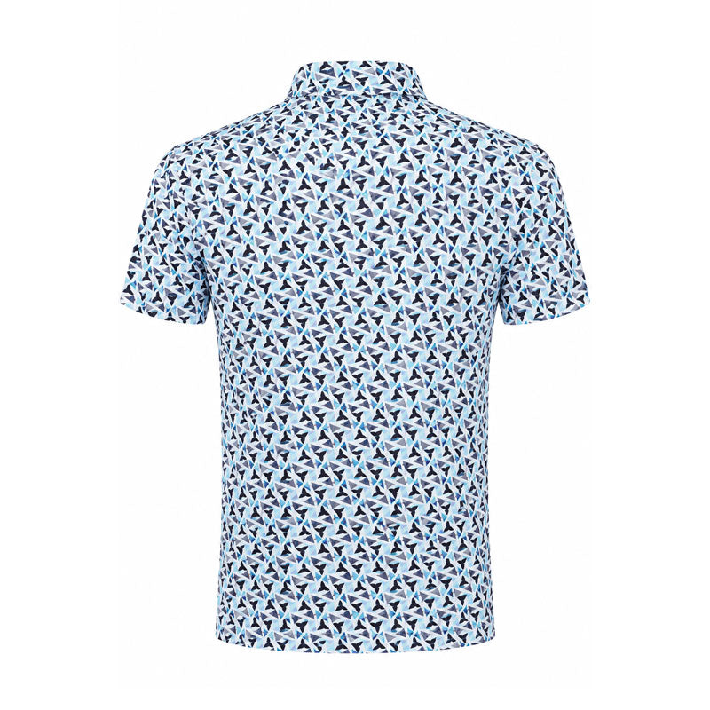 LE COQ SPORTIF GOLF Stretch Geometric Men's Polo (Black)