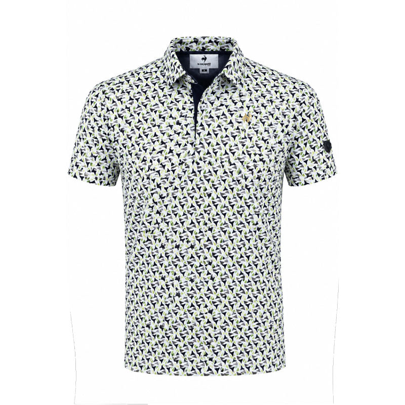 LE COQ SPORTIF GOLF Stretch Geometric Men's Polo (Lime)