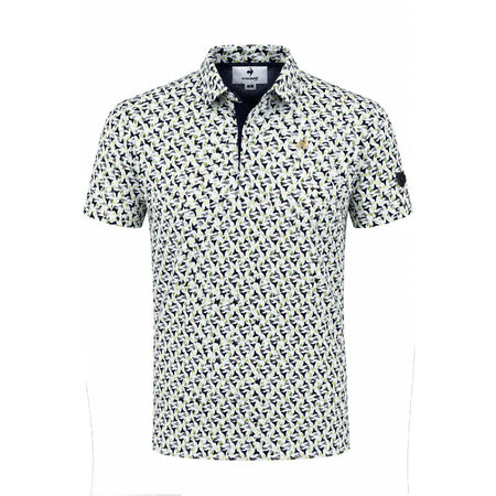 LE COQ SPORTIF GOLF Stretch Geometric Men's Polo (Lime)