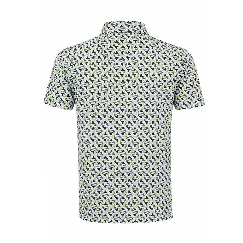 LE COQ SPORTIF GOLF Stretch Geometric Men's Polo (Lime)