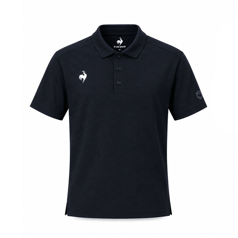 LE COQ SPORTIF GOLF Stretch Logo Graphic Back Print Men's Polo (Navy)