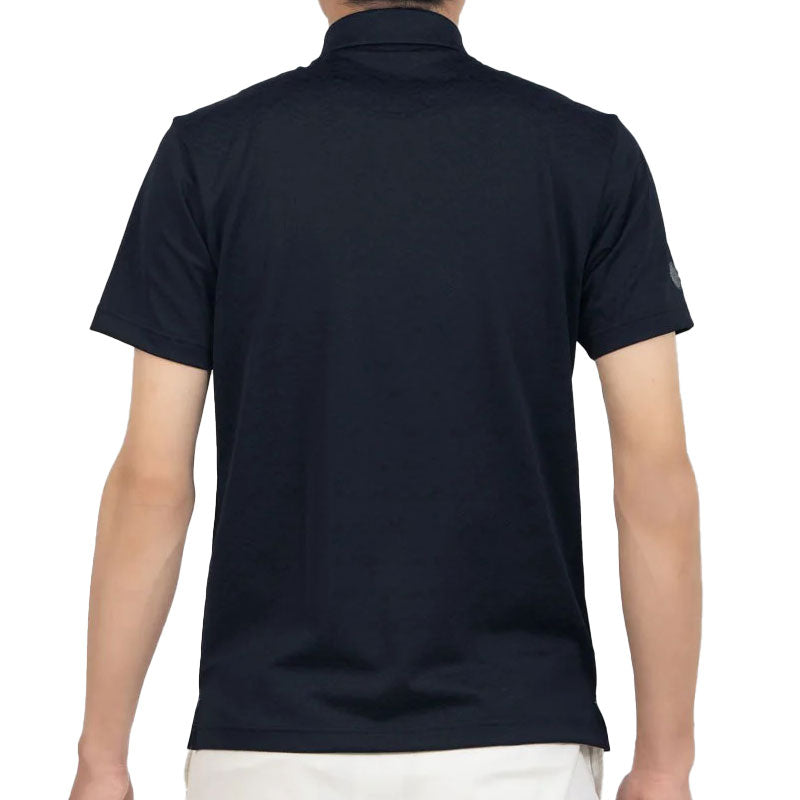 LE COQ SPORTIF GOLF Stretch Herringbone Pattern Men's Polo (Navy)
