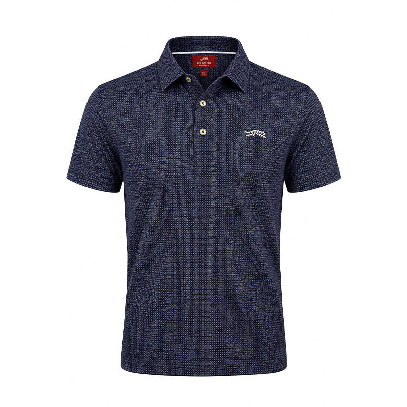 SUN DAY RED Cross Out Men's Polo (Navy Blazer)