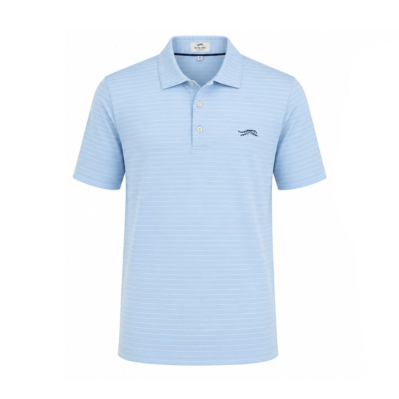 SUN DAY RED Stripe II Men's Polo (Light Blue)