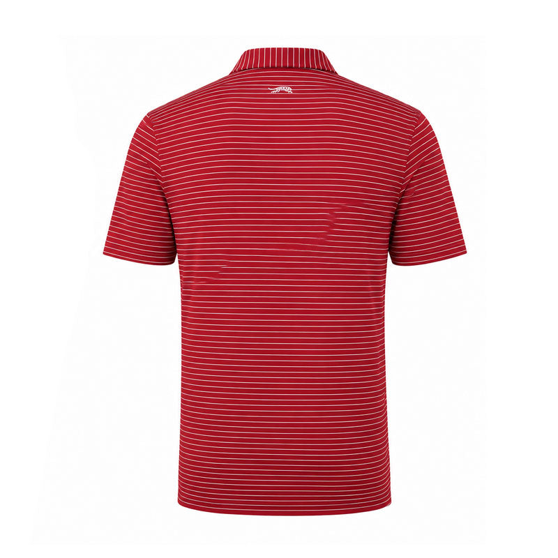 SUN DAY RED Stripe II Men's Polo (Sun Day Red)