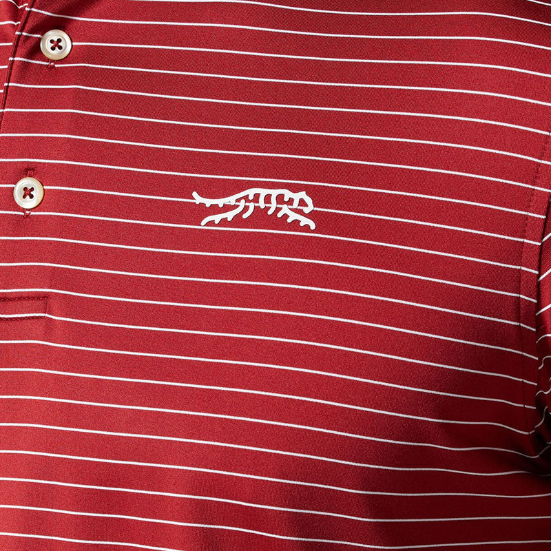 SUN DAY RED Stripe II Men's Polo (Sun Day Red)