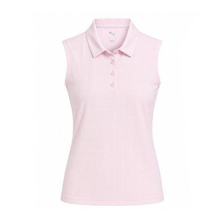 PUMA Plaid Knit Women's Sleeveless Polo (Pink)