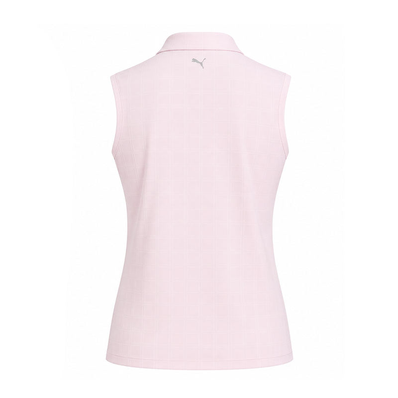 PUMA Plaid Knit Women's Sleeveless Polo (Pink)