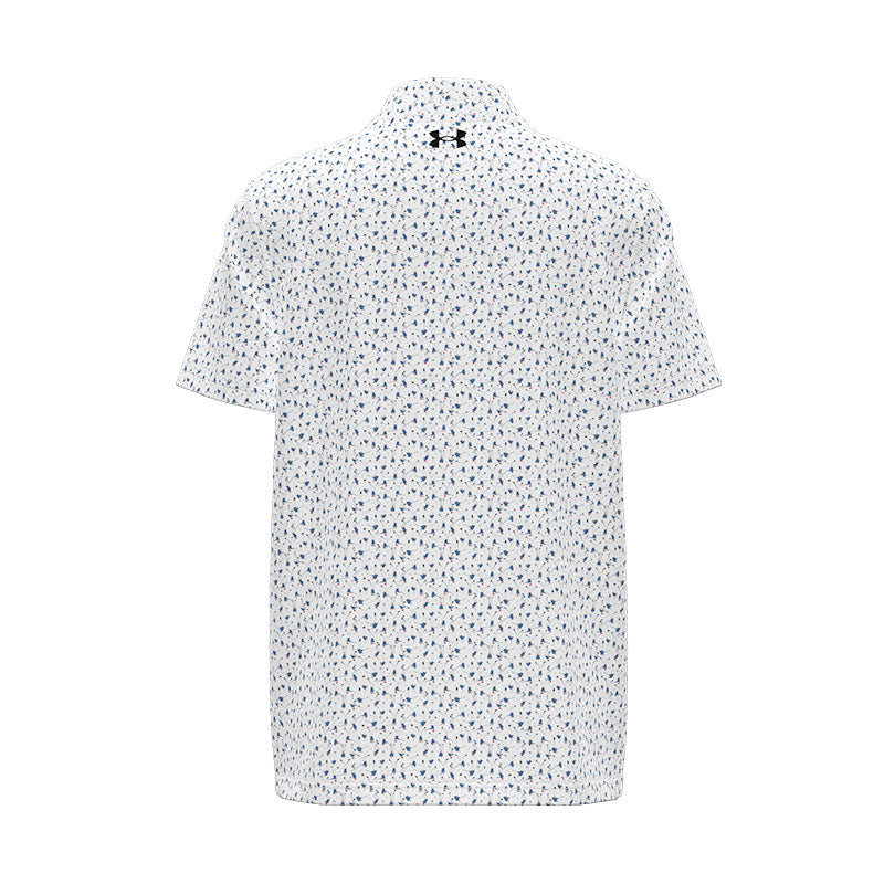 UNDER ARMOUR Matchplay Printed Boy's Polo (White/Academy)