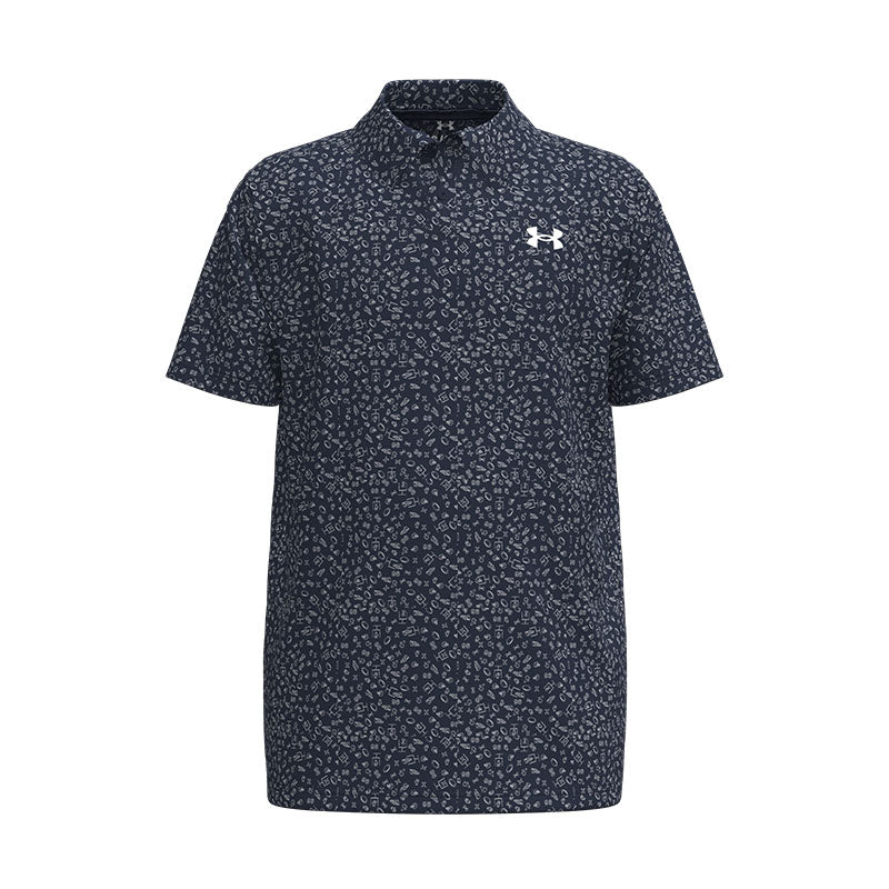UNDER ARMOUR Matchplay Printed Boy's Polo (Academy/White)
