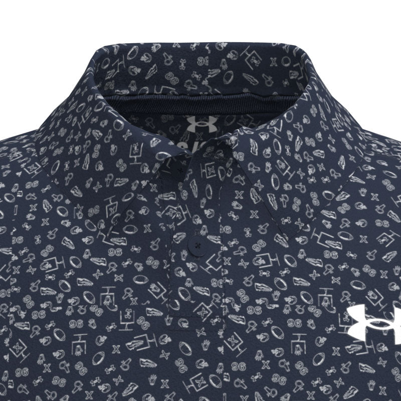 UNDER ARMOUR Matchplay Printed Boy's Polo (Academy/White)